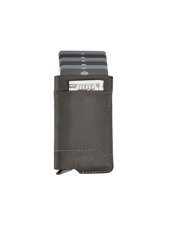 Pularys Δερμάτινο Ανδρικό Πορτοφόλι με RFID Μαύρο