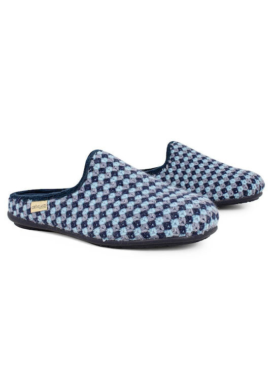 Castor Anatomic Anatomical Leather Women's Slippers in Blue color