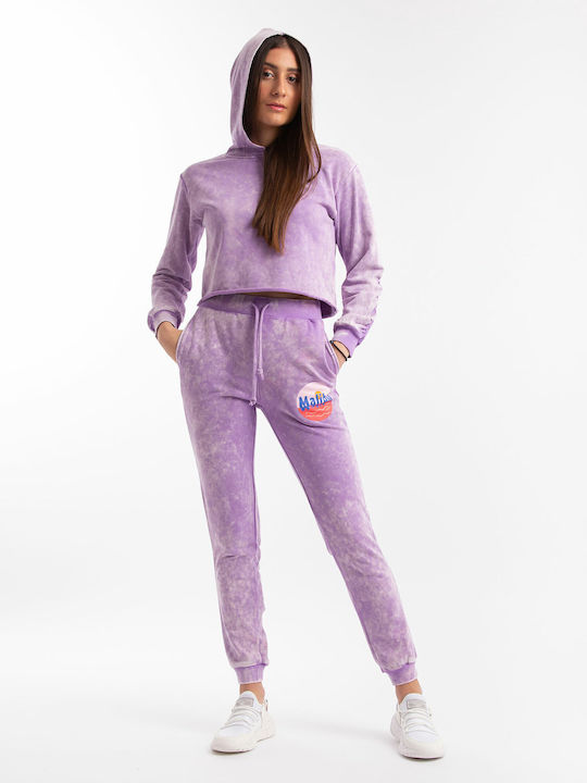 Kendall + Kylie Women's Hooded Sweatshirt Purple