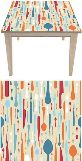 Decorative Sticker Table Cutlery 3 1pcs 120x120cm Autokolitakia
