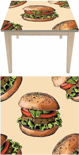 Decorative Sticker Table Burger 3 1pcs 50x50cm Autokolitakia