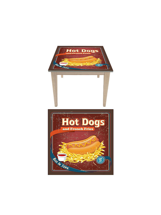 Διακοσμητικό Αυτοκόλλητο Τραπεζιού Hot Dogs 1τμχ 70x70εκ. Autokolitakia
