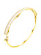 Xrisokosmima Women's Bracelet Handcuffs Made of 14K Gold with Zircon