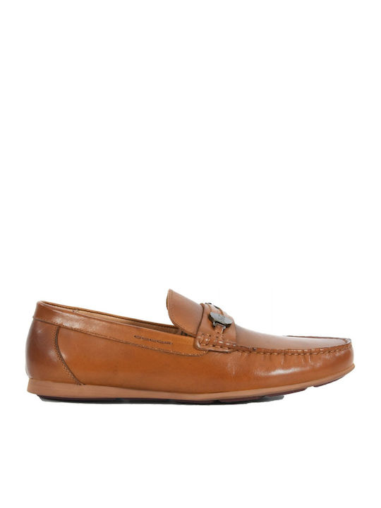 19V69 Δερμάτινα Ανδρικά Loafers σε Καφέ Χρώμα