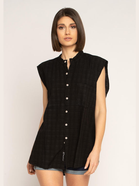 E-shopping Avenue Women's Sleeveless Shirt Black