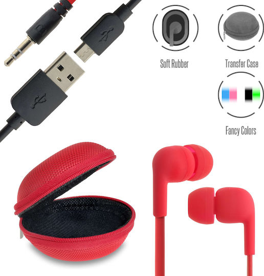 Ακουστικά Ψείρες In Ear Stereo Hi-fi Κόκκινα