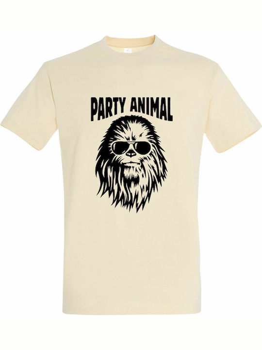 Chewbacca is a Party Animal, Star Wars T-shirt Star Wars Μπεζ Βαμβακερό Cream