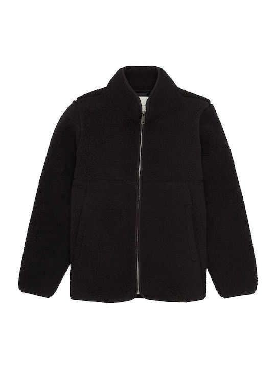 Kinderstrickjacke Pelz schwarz
