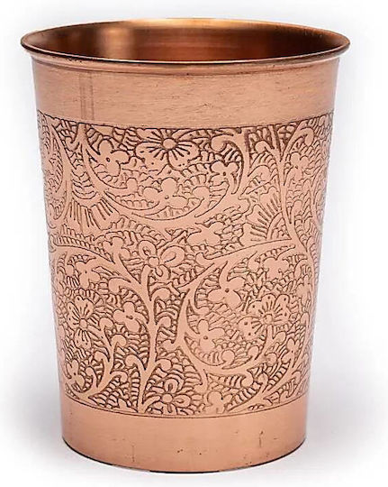 Yogi & Yogini Mug Copper with engraved Floral designs 250ml Yogi & Yogini Mug Copper with engraved Floral designs 250ml
