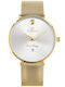 G.Rossi Herrenuhr 39mm Batterie mit Gold Metallarmband