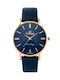 G.Rossi Watch Battery with Blue Leather Strap