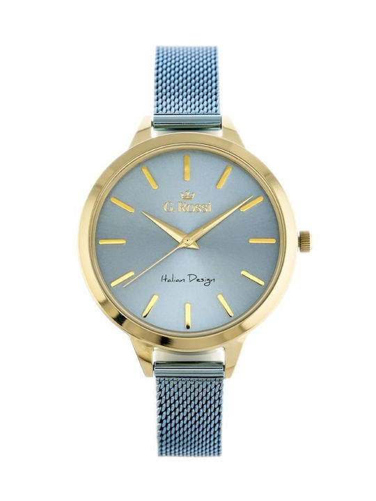 G.Rossi Watch Battery with Blue Metal Bracelet
