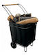 Metallic Wood Transport Trolley 45x45x80cm Black