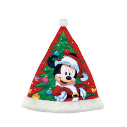 Red Cap with Santa Claus Pattern