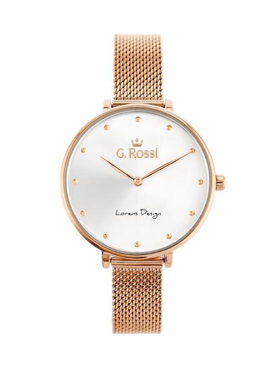 G.Rossi Uhr Batterie mit Rose Gold