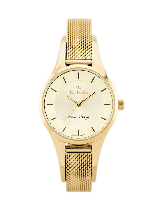 G.Rossi Watch Battery with Gold Metal Bracelet