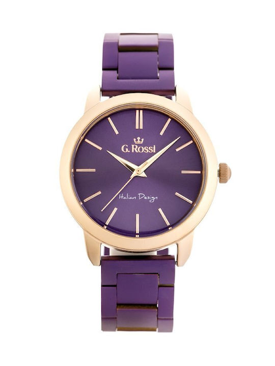 G.Rossi Men's Watch 31.5mm Battery with Purple Metal Bracelet