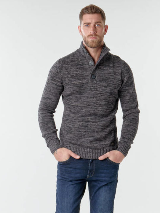 Petrol Industries Men's Long Sleeve Sweater with Zipper Grey.