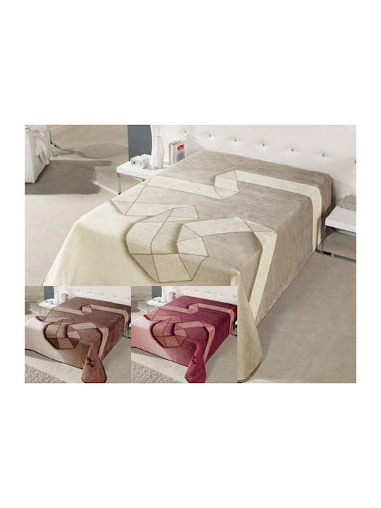 VS Home Κουβέρτα Ισπανίας Βελουτέ Υπέρδιπλη 220x240εκ. Καφέ 00.041.0007