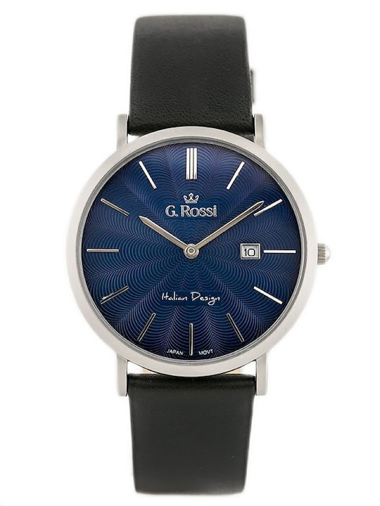 G.Rossi Herrenuhr 36mm Batterie mit Schwarz Lederarmband