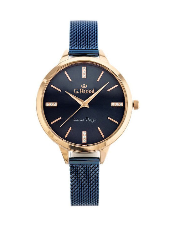 G.Rossi Watch Battery with Blue Metal Bracelet