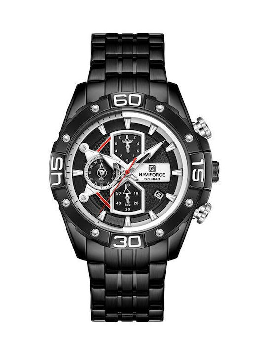 Naviforce Watch Chronograph Battery in Black / Black Color