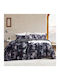 Isadore Lorraine Duvet Set Queen 220x240cm Grey-blue 3pcs