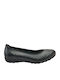 Lederne Damen Ballerinas in Schwarz Farbe