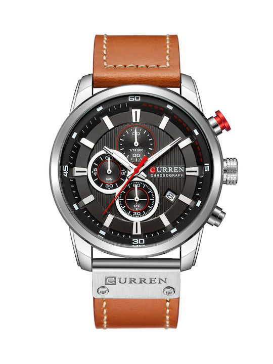 Curren 8329 Watch Chronograph Battery in Brown / Brown Color