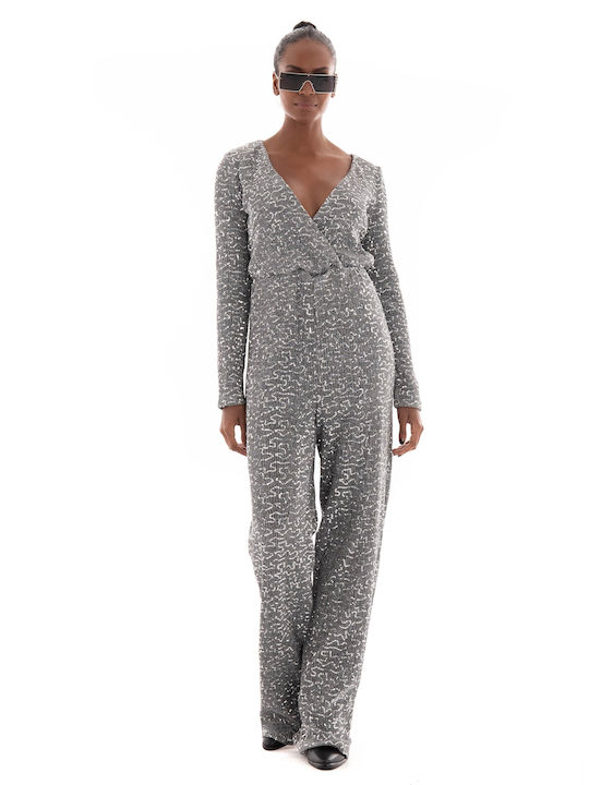 Glamorous Women's One-piece Suit Silver