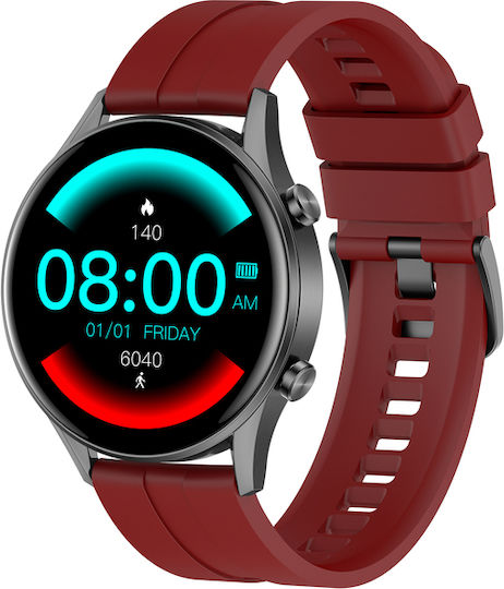 G.Rossi SG014C 46mm Smartwatch mit Pulsmesser (Black/Red)