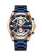 Curren 8360 Watch Chronograph Battery in Blue / Blue Color