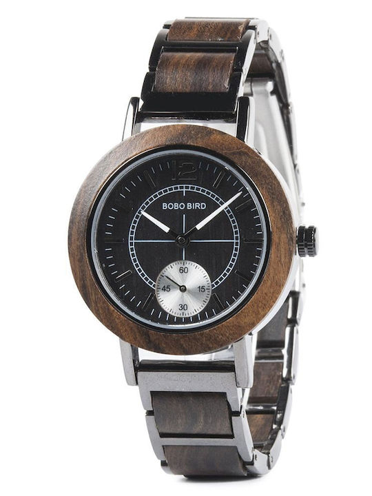Bobo Bird Women's Watch with Brown Wooden Bracelet