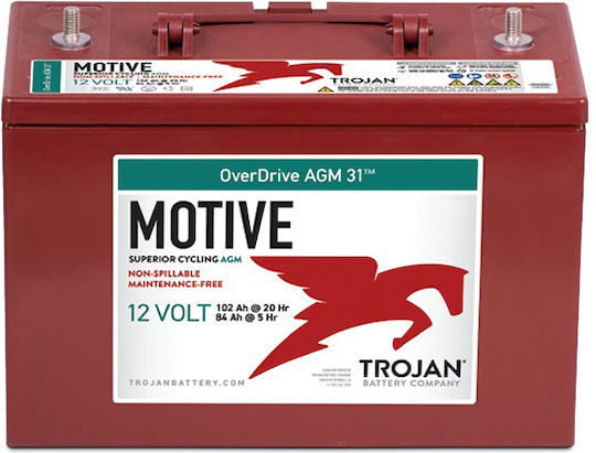 Trojan Photovoltaik-Batterie AGM Versiegelt Tieftzyklus 12V 102Ah