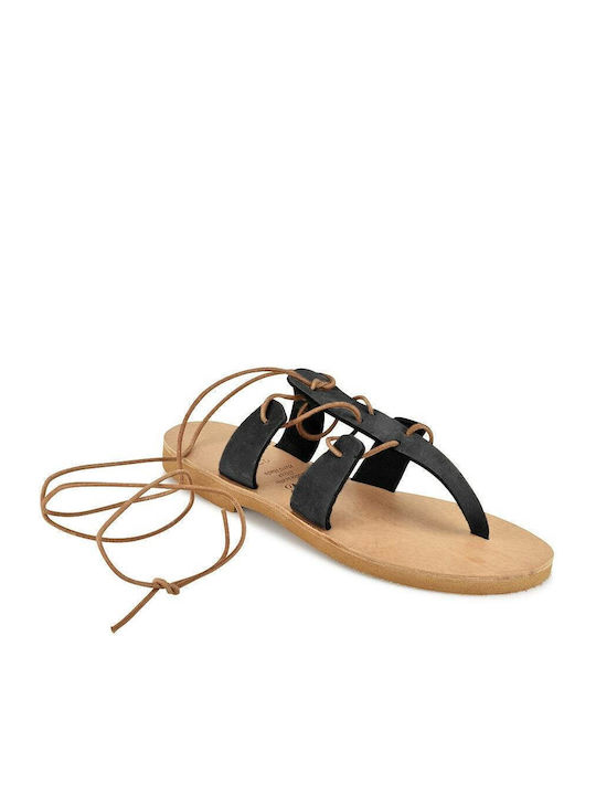 IRIS Leather Lace-Up Women's Sandals Black