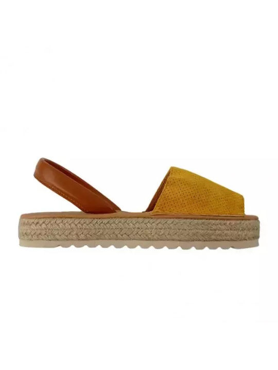 Adam's Shoes Women's Flat Sandals in Yellow Color