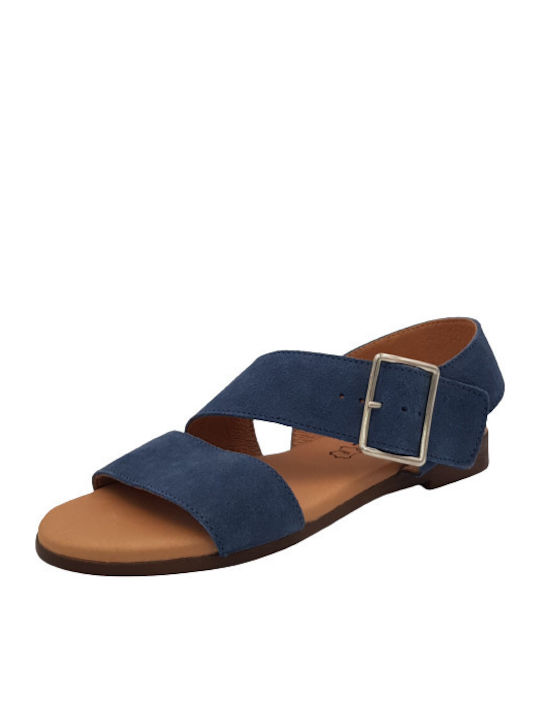 Issa Miel Damen Flache Sandalen Anatomisch in Blau Farbe