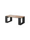 Rectangular Solid Wood Coffee Table oak wotan + anthracite L120xW54.5xH46cm