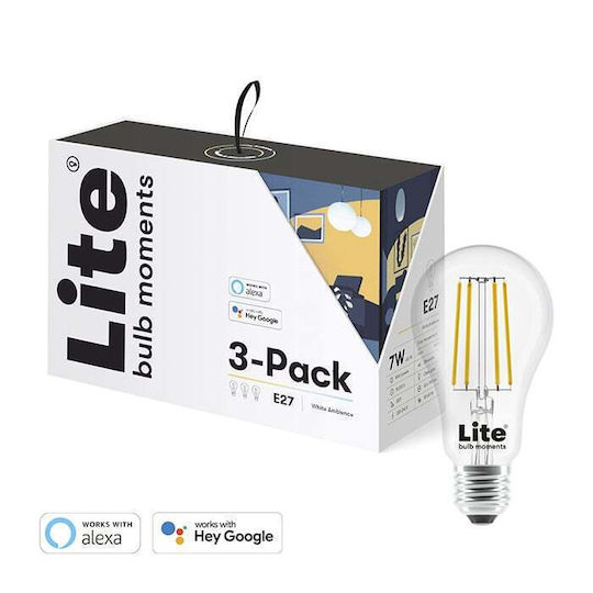 Lite Bulb Moments Smart Bulbs LED 7W for Socket E27 RGB 3pcs