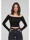 Women's Blouse Off-Shoulder Long Sleeve Black
