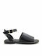 Women's Flat Sandals in Black Color