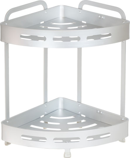 Viosarp Raft De Baie Montat Pe Perete Metalic Cu 2 Rafturi 24x24x36cm