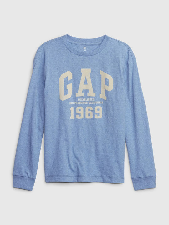 GAP Kids Blouse Long Sleeve Blue Graphic