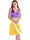 Sommer Mini Abendkleid Satin A-Linie (Ambeige)