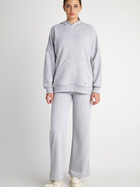 SugarFree Women's Long Hooded Sweatshirt Grey