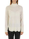 Emme Marella Women's Long Sleeve Sweater Woolen Turtleneck Beige