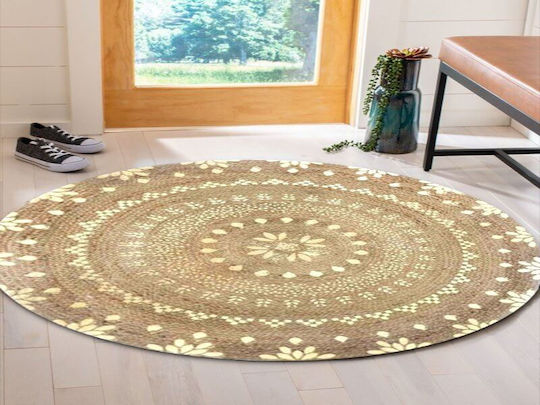 Χαλί Στρογγυλό Καλοκαιρινό από Γιούτα Natural Φ150cm