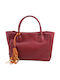 Leder Damentasche Schultertasche Rot