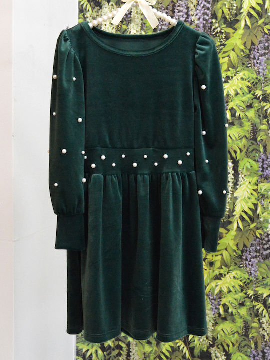 Extan Bebe Rochie pentru Copii Catifea Green.