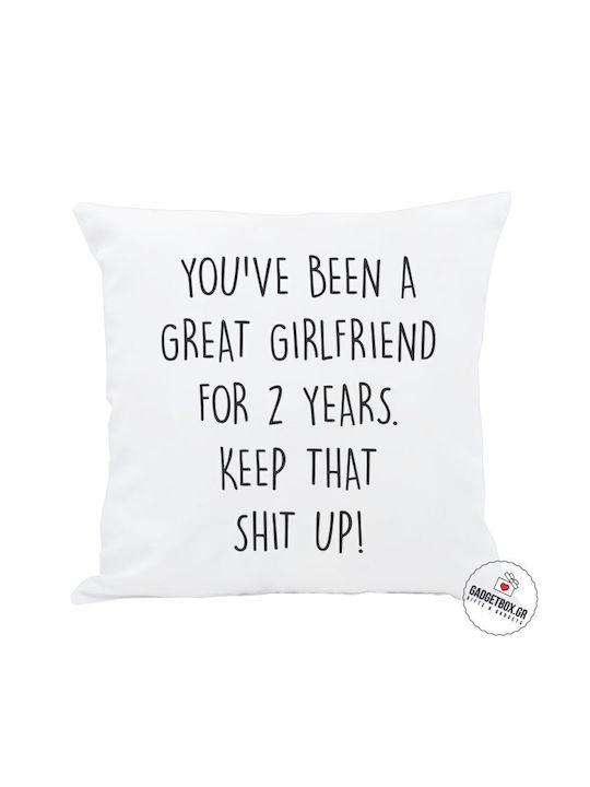 I-Total Personalized Great Girlfriend Sofa Cushion White 30x30cm